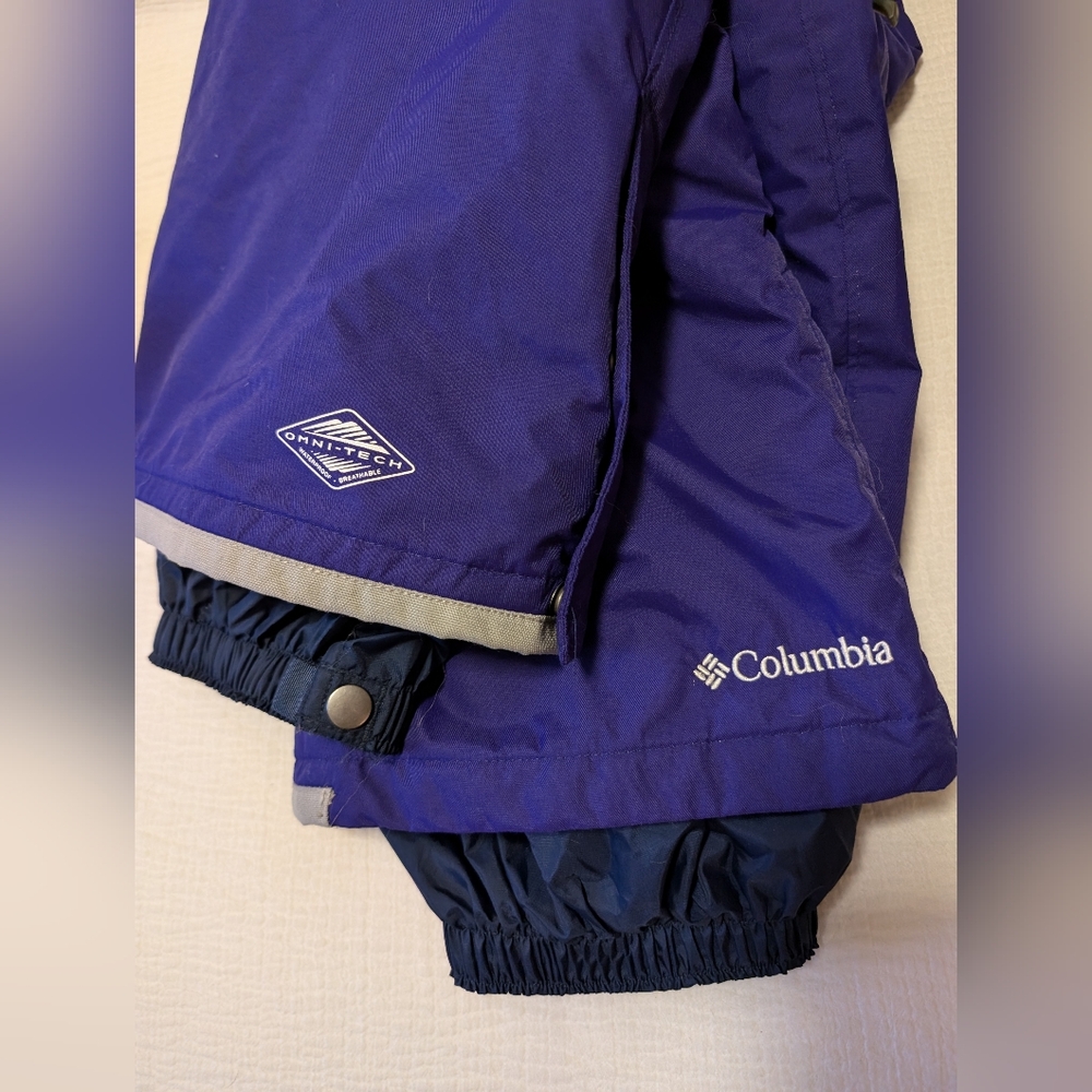 Colombia Sportswear Omni Tech Fleece Lined Purple Blue Snow Pants size xs